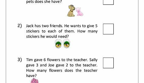 Grade 1 Word Problems Addition And Subtraction : Mixed addition and