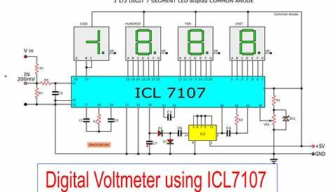 Digital voltmeter circuit diagram using ICL7107 / 7106 with PCB