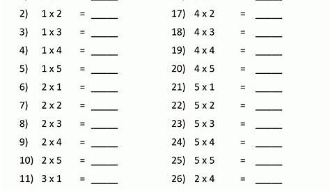 times tables for 2nd graders