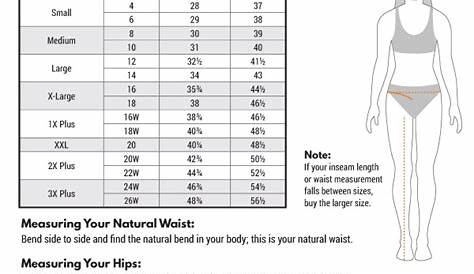 women's carhartt size chart