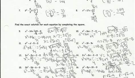 solve by completing the square worksheets