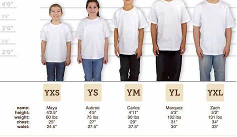 gildan t shirt youth size chart