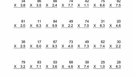 Multiplication Worksheets Grade 6 - Free Printable