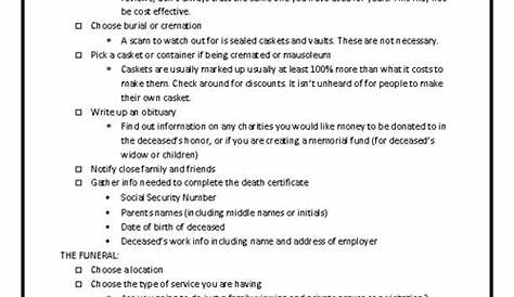 personal planning guide for funeral