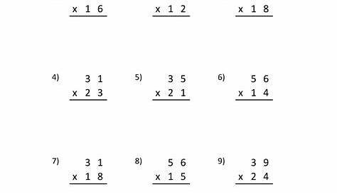 math worksheet double digit multiplication