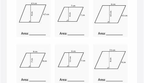 Printable Area of Parallelogram worksheet | Teacher stuff | Grade 6