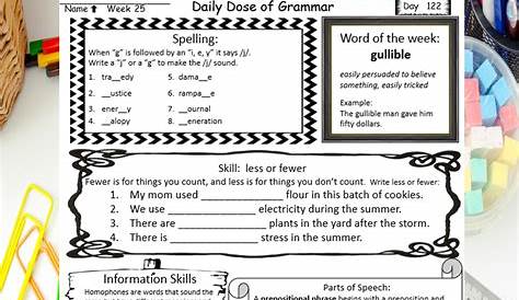 grammar worksheet 5th grade worksheet