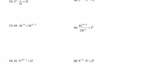 35 Solving Exponential Equations With Logarithms Worksheet - support