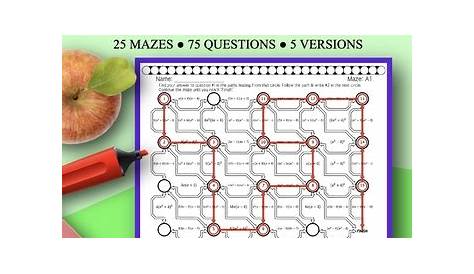 Algebra: Factoring #2 Maze Activity Sets - Distance Learning Compatible