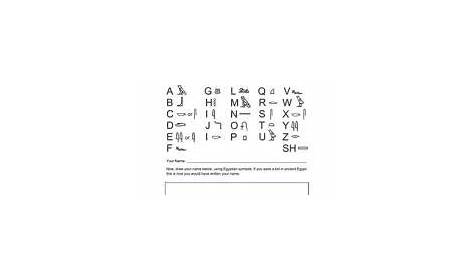 Hieroglyphics Alphabet Printable - Calendar June