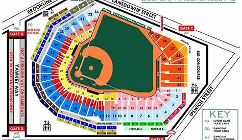 fenway park seating chart with row and seat numbers