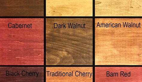 Chose of Stain Colors | Etsy Wood Stain Color Chart, Wood Stain Colors