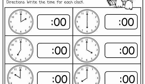 Telling Time Worksheet 1st Grade