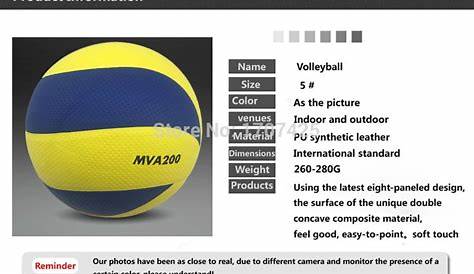 volleyball ball size chart