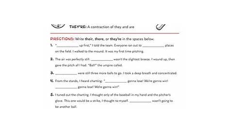 Their There and They're | Worksheet | Education.com | Homophones, Their