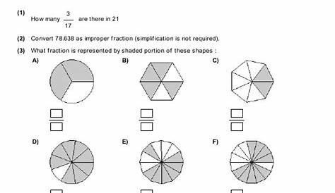 maths grade 5 fractions worksheet