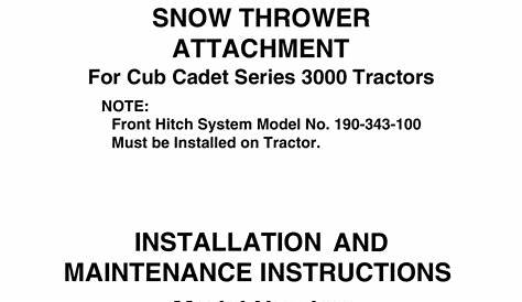 Cub Cadet Snow Blower 353 User manual | Manualzz