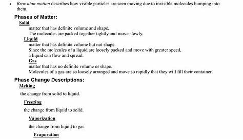 Phase Changes Worksheet