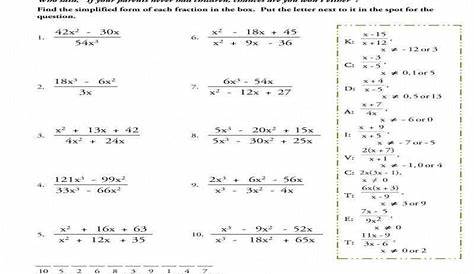 rational functions worksheets