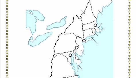 Blank Map Of The 13 Colonies Printable