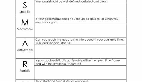 FREE Printable SMART Goals Template PDF or Word
