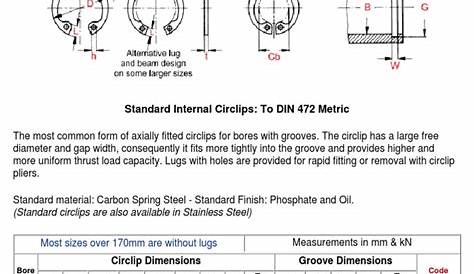 standard external circlip sizes pdf