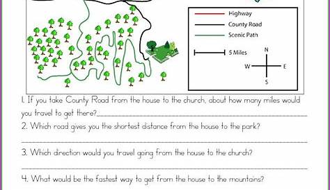 map worksheet 4th grade