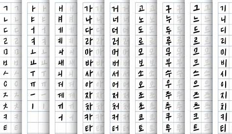 Hangul Hand lettering worksheets Practice Korean Calligraphy | Etsy