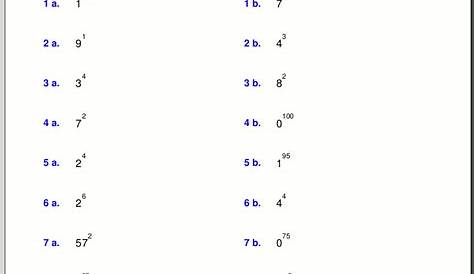 exponents worksheet with answers