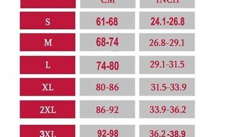 weight belt size chart