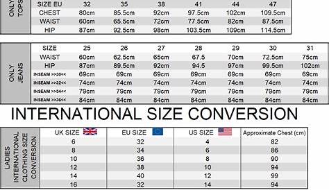 blair size chart for misses