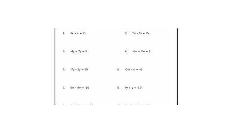 Solve 1-Variable Equations Worksheets by Mary ONeil | TpT