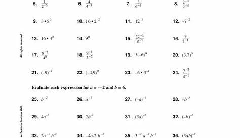Zero And Negative Exponents Worksheet - Zero And Negative Exponents