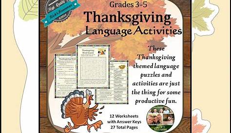 thanksgiving activities for fifth graders