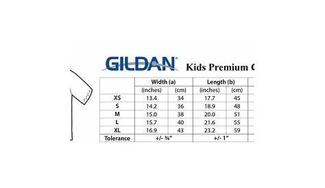 youth size chart for t shirts