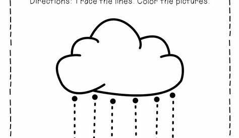 Free Printable Storm Clouds Tracing Weather Preschool Worksheets