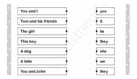 1st Grade Matching Nouns to Pronouns Worksheet – Your Home Teacher