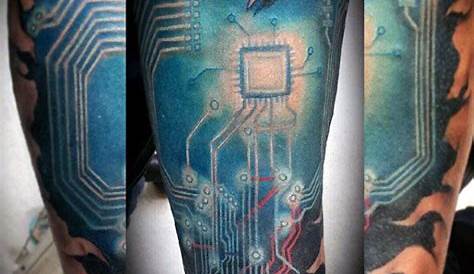60 Circuit Board Tattoo Designs For Men - Electronic Ink Ideas