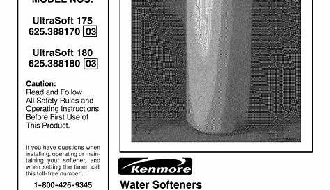 Kenmore Water Softener Manual 625