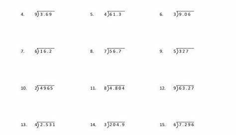 Multiplication And Division Decimals Worksheets : Decimal Worksheets