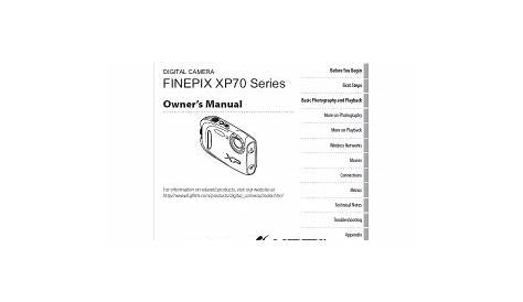 Manuals :: FinePix Series Manuals :: Fujifilm Finepix XP70 Series Manual