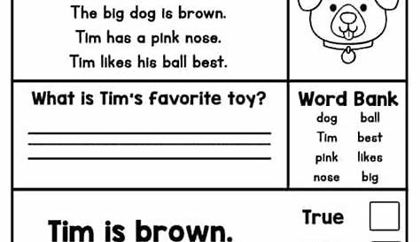 Kindergarten Worksheets Reading Printables - Printable Kindergarten