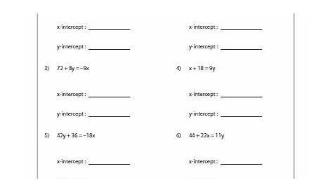 Finding X And Y Intercepts Worksheet Day 1 - Studying Worksheets