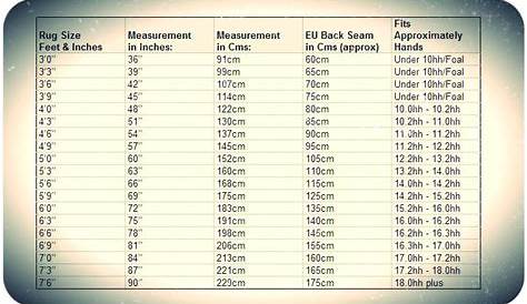 Rug sizing :) | Blanket size chart, Horse blankets, Blanket size