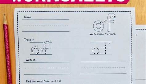 sight word printables kindergarten