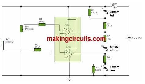 3 State Battery Charge Indicator Circuit