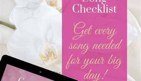 The Complete Wedding Song Checklist | Wedding song list, Wedding