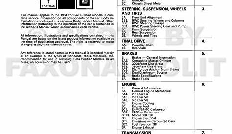 pontiac firebird repair manual pdf