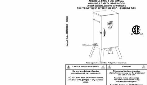 Masterbuilt 20070210 Users Manual 090618 ESQ30B2