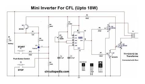 3 cfl ups inverter circuit diagram